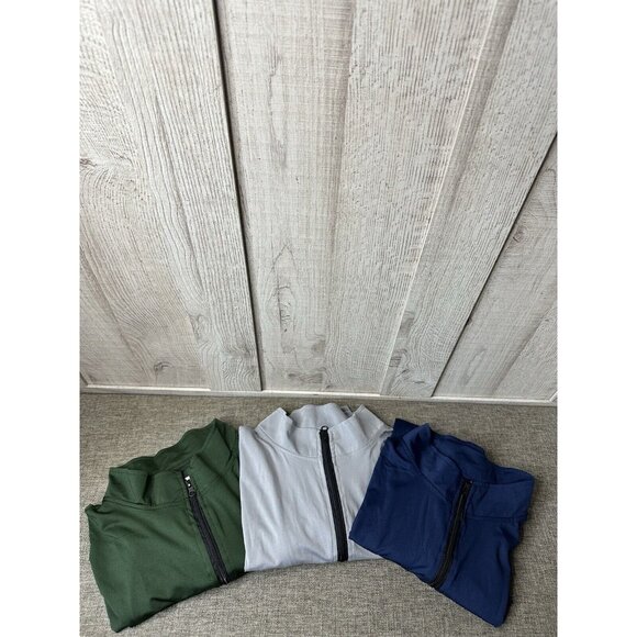 Real Essentials Mens Jacket Shirt 2XL XXL Dri Fit Long Sleeve Full Zip 3 Pack - Picture 1 of 13